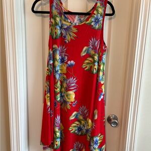 Red Sleeveless Scoop Neck Sundress